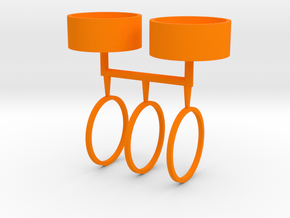 1/700 Tillman IV-2 Barbettes in Orange Smooth Versatile Plastic