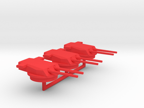 1/700 B-65 Design Large Cruiser 36cm Turrets (3x) in Red Smooth Versatile Plastic