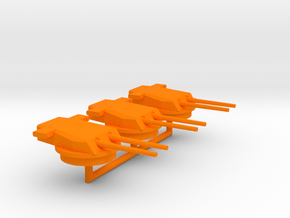1/700 B-65 Design Large Cruiser 36cm Turrets (3x) in Orange Smooth Versatile Plastic