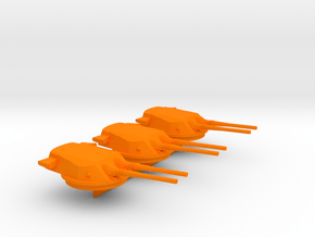 1/600 51cm/45 Twin Turret (3x) A-150 Design in Orange Smooth Versatile Plastic