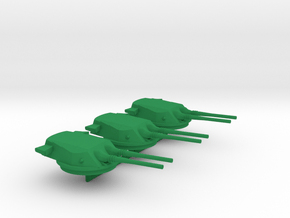 1/600 51cm/45 Twin Turret (3x) A-150 Design in Green Smooth Versatile Plastic