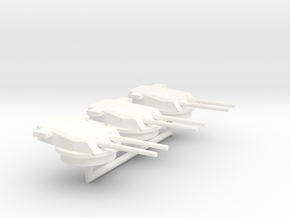 1/600 B-65 Design Large Cruiser 36cm Turrets (3x) in White Smooth Versatile Plastic