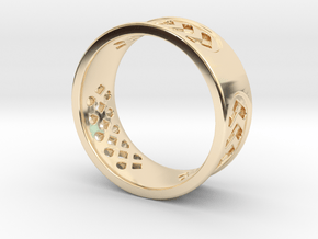 GEOMETRICALLY PATTERNED RING SIZE 13 in 14K Yellow Gold