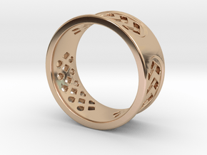 GEOMETRICALLY PATTERNED RING SIZE 10.5 in 9K Rose Gold 