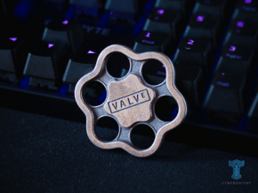 Valve Keychain in Polished Nickel Steel