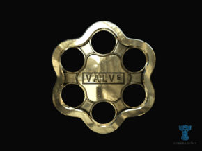 Valve Keychain in Polished Brass