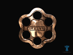 Valve Keychain in Polished Bronze