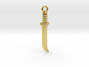 Tanto inspired pendant in Polished Brass