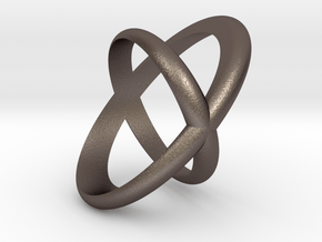 Cross Ring  in Polished Bronzed Silver Steel