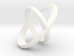 Cross Ring  in White Processed Versatile Plastic