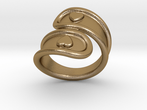 San Valentino Ring 17 - Italian Size 17 in Polished Gold Steel