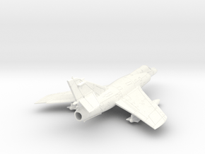 021C Super Etendard 1/144 in Flight with Tanks in White Smooth Versatile Plastic