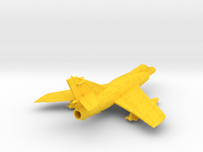 021C Super Etendard 1/144 in Flight with Tanks in Yellow Smooth Versatile Plastic