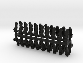 025C Russian and American Seats 1/144 - 20 of each in Black Smooth Versatile Plastic