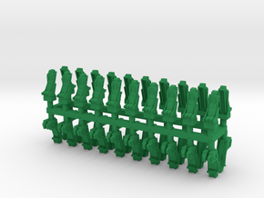 025C Russian and American Seats 1/144 - 20 of each in Green Smooth Versatile Plastic
