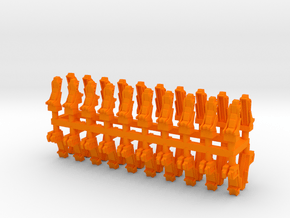 025C Russian and American Seats 1/144 - 20 of each in Orange Smooth Versatile Plastic
