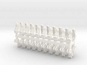 025C Russian and American Seats 1/144 - 20 of each in White Smooth Versatile Plastic