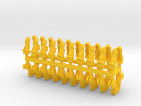 025C Russian and American Seats 1/144 - 20 of each in Yellow Smooth Versatile Plastic