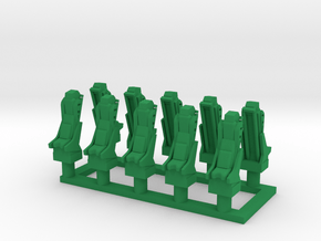 025E Martin-Baker Seats - 1/100 - set of 10 in Green Smooth Versatile Plastic
