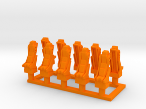 025E Martin-Baker Seats - 1/100 - set of 10 in Orange Smooth Versatile Plastic
