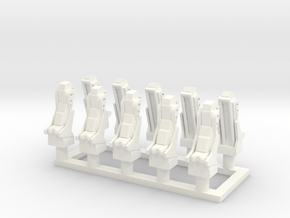 025E Martin-Baker Seats - 1/100 - set of 10 in White Smooth Versatile Plastic