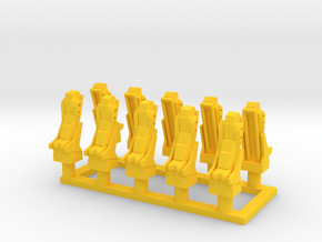 025E Martin-Baker Seats - 1/100 - set of 10 in Yellow Smooth Versatile Plastic