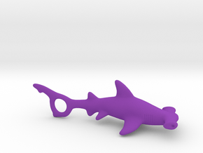 Hammerhead Shark Pendant in Purple Processed Versatile Plastic