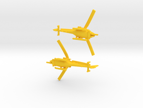 035G Modified Gazelle Horizontal Cannon Pair 1/285 in Yellow Smooth Versatile Plastic