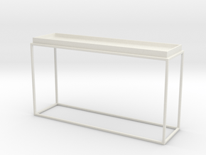 Miniature Tray Top Console Table in White Natural Versatile Plastic