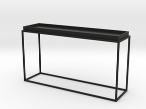 Miniature Tray Top Console Table in Black Premium Versatile Plastic