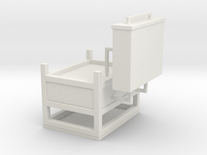 Miniature Industrial Single Drawer Nightstand in White Natural Versatile Plastic