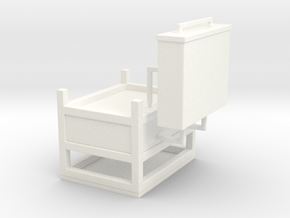 Miniature Industrial Single Drawer Nightstand in White Smooth Versatile Plastic