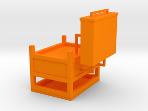 Miniature Industrial Single Drawer Nightstand in Orange Smooth Versatile Plastic