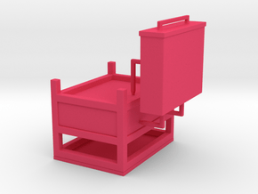Miniature Industrial Single Drawer Nightstand in Pink Smooth Versatile Plastic