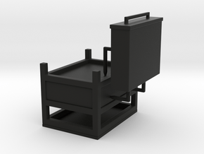 Miniature Industrial Single Drawer Nightstand in Black Natural TPE (SLS)