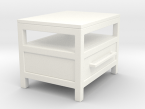 Miniature Industrial Single Drawer Nightstand Fix in White Smooth Versatile Plastic