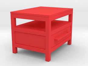 Miniature Industrial Single Drawer Nightstand Fix in Red Smooth Versatile Plastic