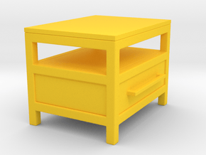 Miniature Industrial Single Drawer Nightstand Fix in Yellow Smooth Versatile Plastic