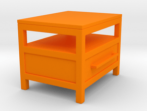 Miniature Industrial Single Drawer Nightstand Fix in Orange Smooth Versatile Plastic