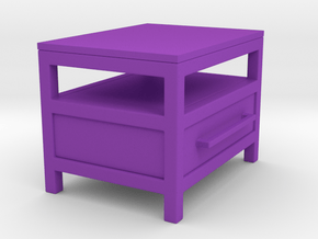 Miniature Industrial Single Drawer Nightstand Fix in Purple Smooth Versatile Plastic