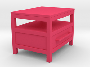 Miniature Industrial Single Drawer Nightstand Fix in Pink Smooth Versatile Plastic