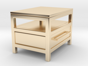 Miniature Industrial Single Drawer Nightstand Fix in 14K Yellow Gold