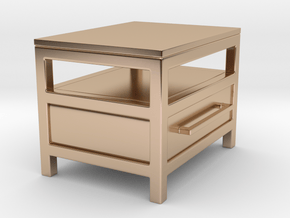 Miniature Industrial Single Drawer Nightstand Fix in 9K Rose Gold 