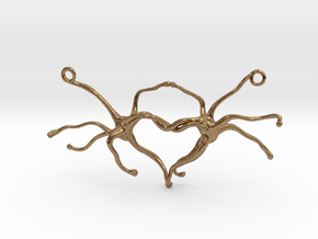 Synapse heart Pendant in Natural Brass