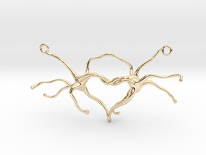 Synapse heart Pendant in 14k Gold Plated Brass