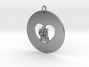 My Heart is in Your Heart Pendant in Natural Silver