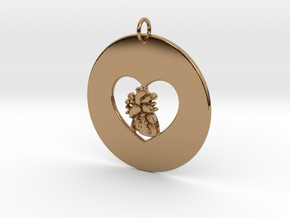 My Heart is in Your Heart Pendant in Polished Brass