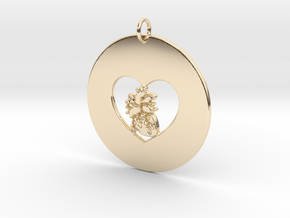 My Heart is in Your Heart Pendant in 14k Gold Plated Brass