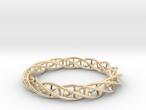 Double DNA Bracelet (63 mm) in 14k Gold Plated Brass