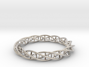 Double DNA Bracelet (63 mm) in Rhodium Plated Brass